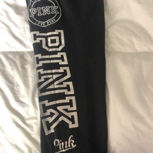 “PINK” black sweatpants